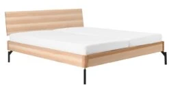 Karlsson Bed Sky Met Hoofdbord Hout En Poten Metaal -Bedden Verkoopwinkel Bed Sky beuken met hoofdbord hout en poot metaal beuken 3