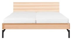 Karlsson Bed Sky Met Hoofdbord Hout En Poten Metaal -Bedden Verkoopwinkel Bed Sky beuken met hoofdbord hout en poot metaal beuken 4