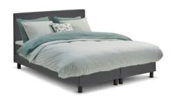 Box Ambra Vlak Met Gestoffeerd Matras -Bedden Verkoopwinkel Box Ambra vlak met gestoffeerd matras donkergrijs 2