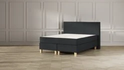 Boxspring Emma Deluxe Classic Vlak Met Gestoffeerd Matras En Poot Naturel