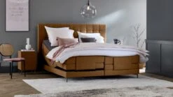 Boxspring Jade Verstelbaar Met Gestoffeerd Matras -Bedden Verkoopwinkel Boxspring Jade verstelbaar met gestoffeerd matras cognac 2