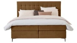 Boxspring Jade Vlak Met Gestoffeerd Matras -Bedden Verkoopwinkel Boxspring Jade vlak met gestoffeerd matras cognac 5