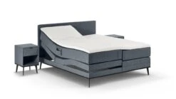 Boxspring Viggo Verstelbaar Met Gestoffeerd Matras -Bedden Verkoopwinkel Boxspring Viggo verstelbaar met gestoffeerd matras oakland antraciet 2