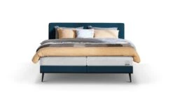 Boxspring Viggo Vlak Met Silver Pocket Deluxe Foam Matras -Bedden Verkoopwinkel Boxspring Viggo vlak met Silver Pocket Deluxe Foam matras oakland blauw 4