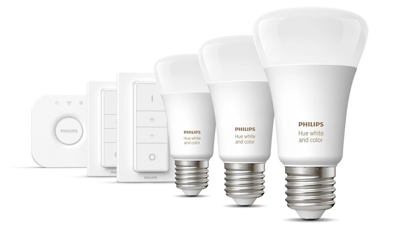 Verlichting Philips Hue White And Color Ambiance Starterkit E27 (3 Lampen, 2 Dimmers + Bridge) 5 Verlichting Philips Hue White And Color Ambiance Starterkit E27 (3 Lampen, 2 Dimmers + Bridge) - Afbeelding 5